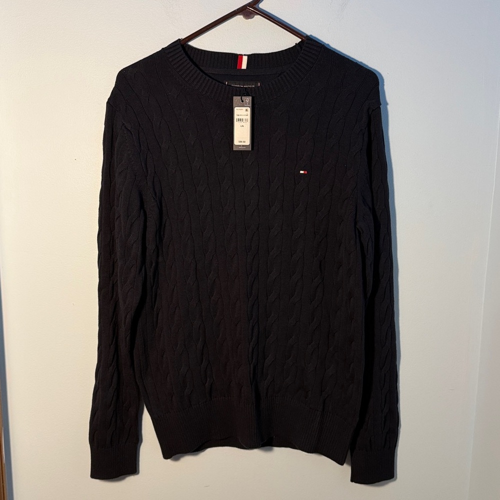 Tommy Hilfiger Men's Navy Cable Knit Sweater